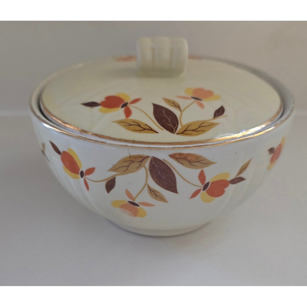 Hall Superior Autumn Leaf Sugar Bowl with Lid Mary Dunbar Jewel Tea Vintage